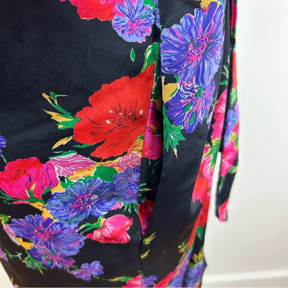 Vintage California Dynasty Satin Floral Robe‎ - Picture 3 of 11